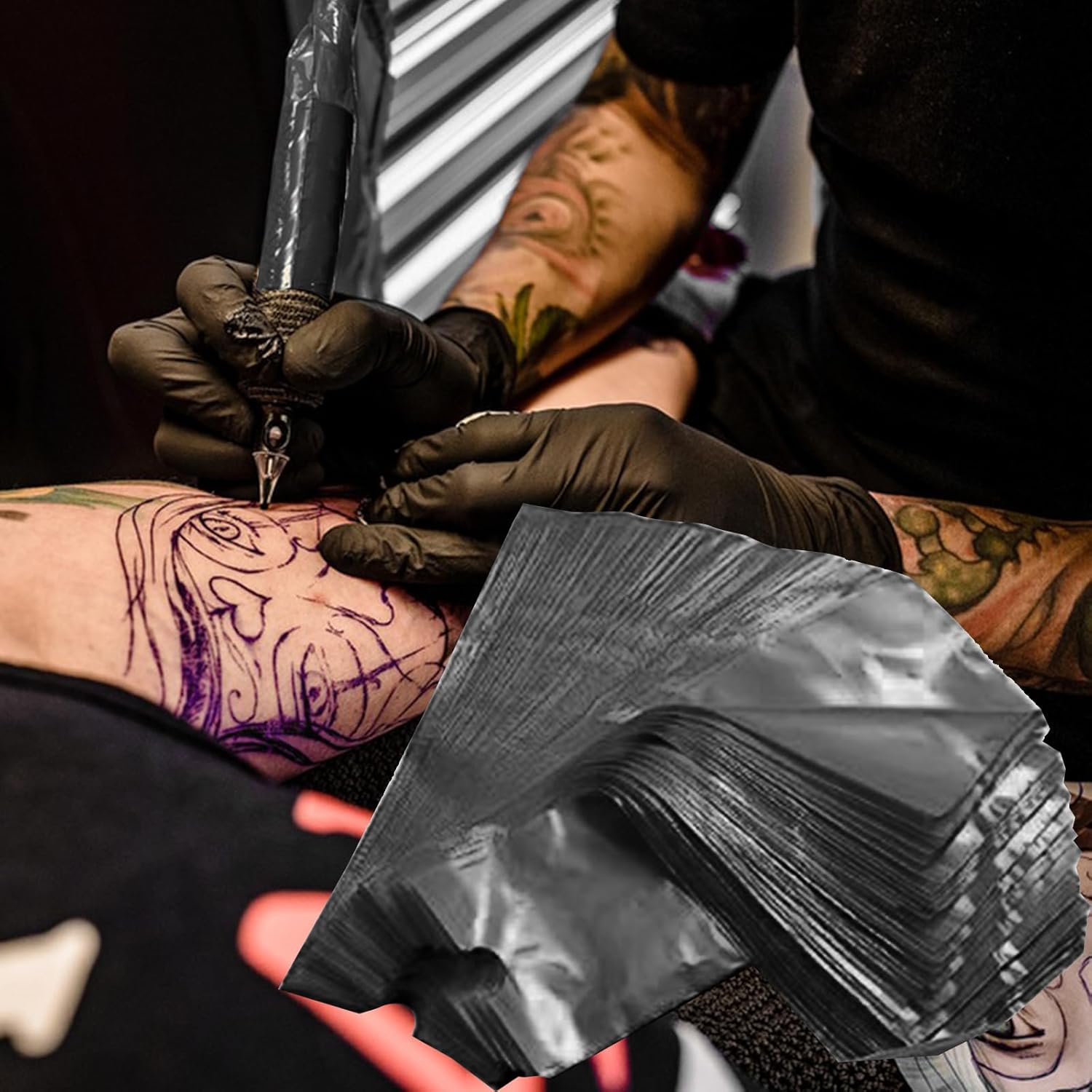 300 cubiertas para máquina de tatuaje con 4 envolturas de agarre y soporte para bolígrafo, cubiertas para bolígrafos de tatuaje ZHOOGE de 2.4 x 7
