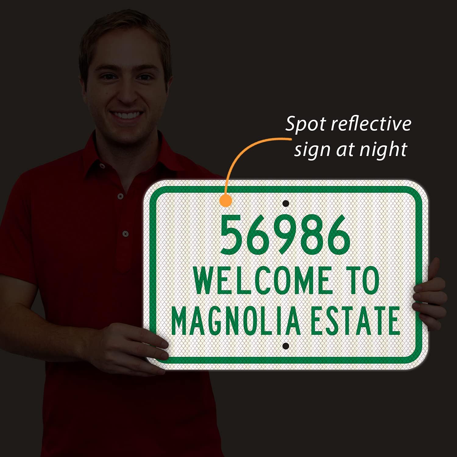 SmartSign “Plantilla de letrero verde horizontal personalizable”  12 x 18 pulgadas, aluminio reflectante de grado de alta intensidad 3M