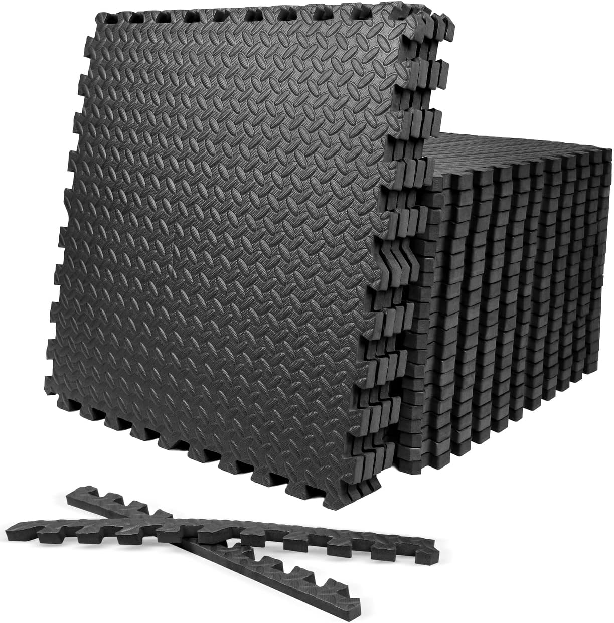 CAPHAUS Azulejos de espuma EVA multiusos de 12 pulgada de grosor, tapete entrelazado de 24 x 24 pulgadas para gimnasio en interiores y uso doméstico