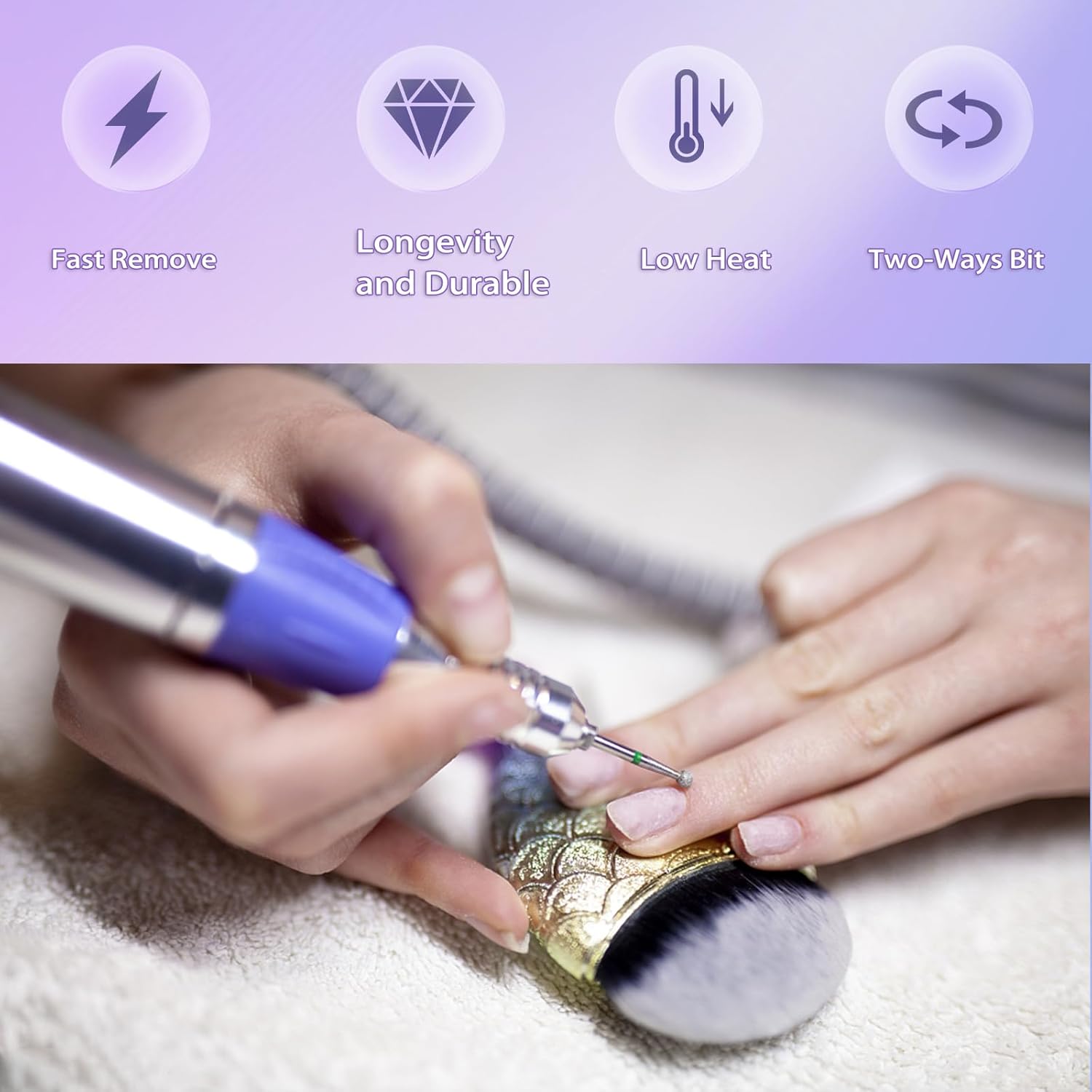 11 brocas de uñas, 332 brocas de cerámica profesionales para uñas con brocas de cutícula y 75 bandas de lijado de uñas (#80#120#180) para uñas de
