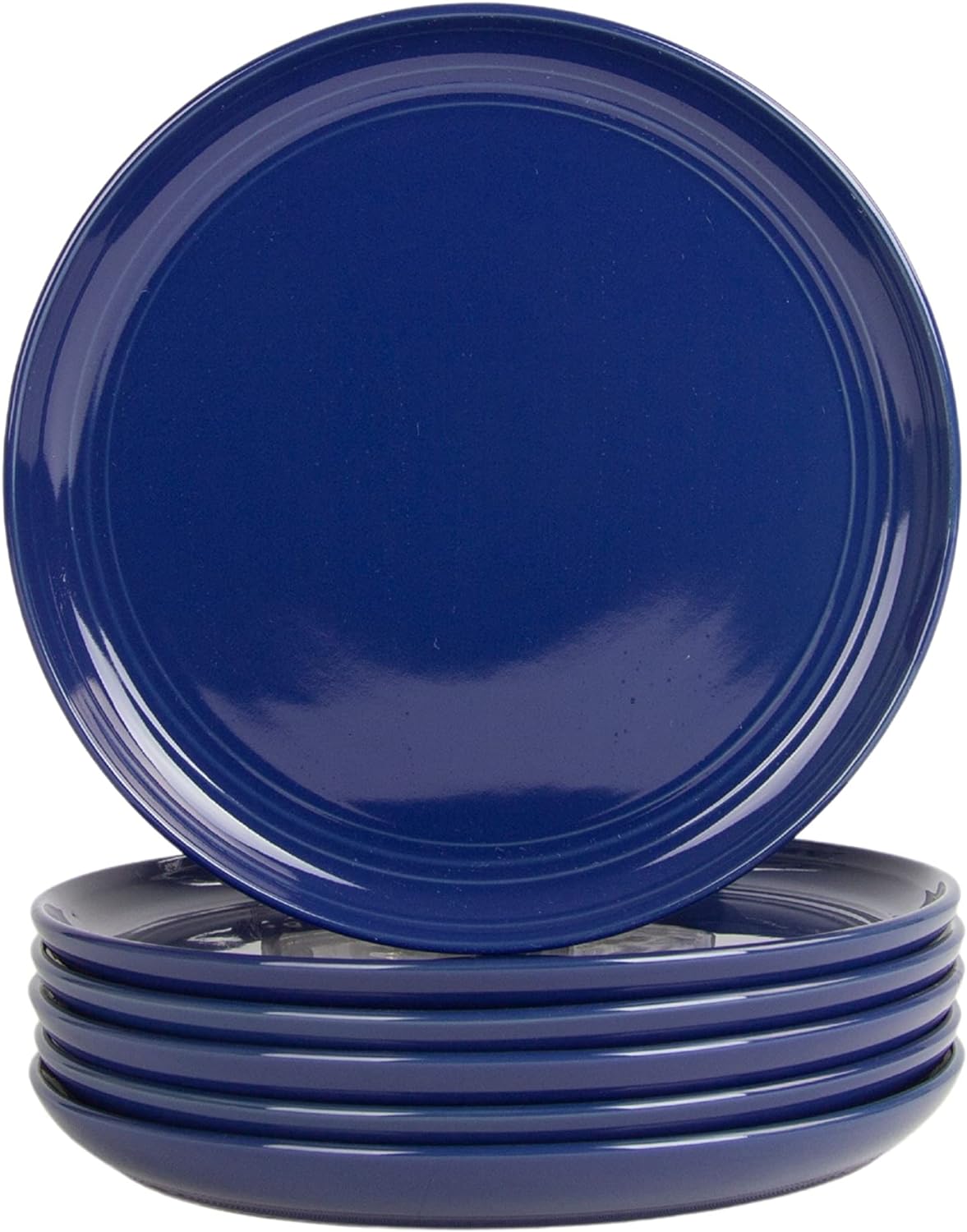 Double Line – Plato de ensalada de 8.25 pulgadas, juego de 6, azul cobalto