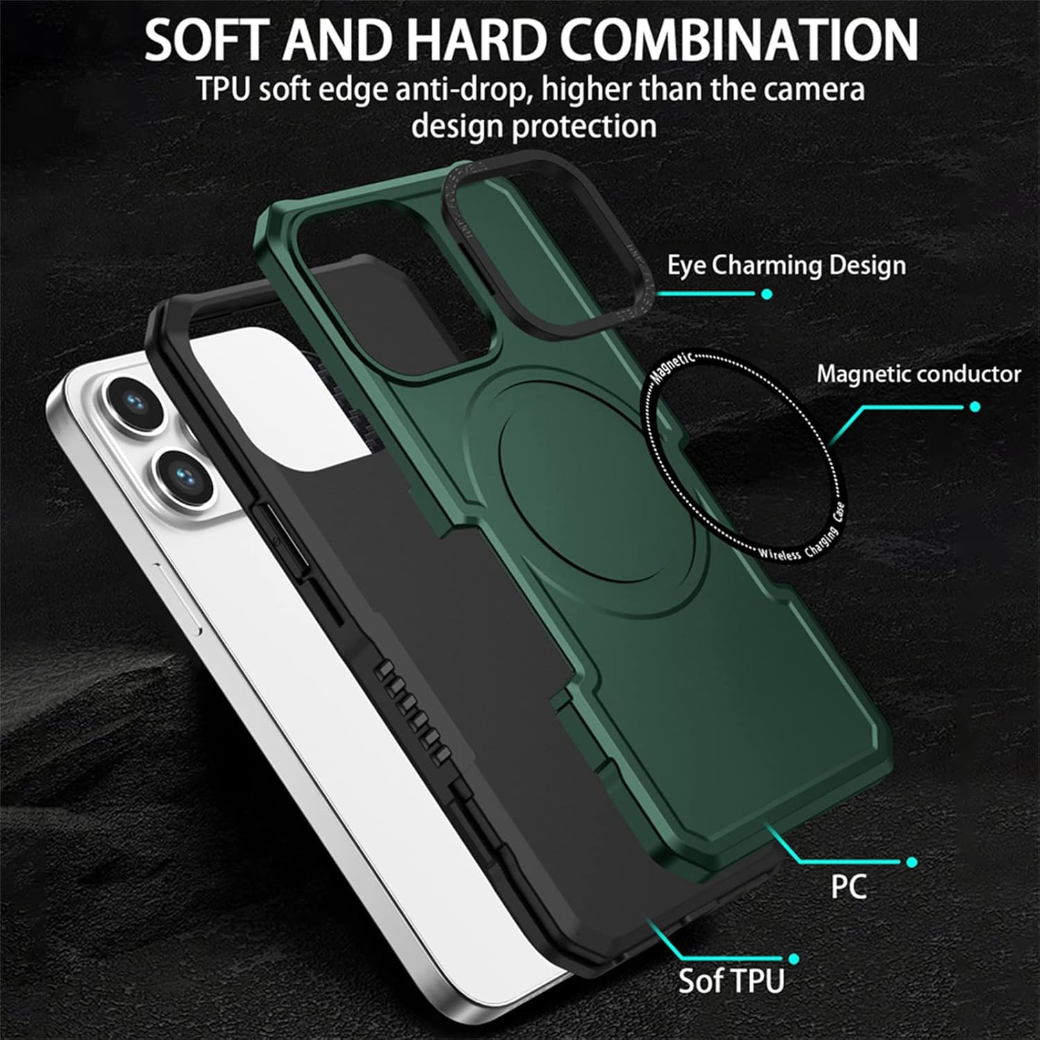 Ysnzaq Funda magnética para Samsung Galaxy S20 FE de 6.5 pulgadas, compatible con MagSafe, compatible con Wireless Chager, protector de lentes,