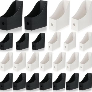 Harloon 24 piezas de plástico para archivadores de revistas, organizador de carpetas de almacenamiento de escritorio para escritorio, soporte de Harloon 24 piezas de plástico para archivadores de revistas, organizador de carpetas de almacenamiento de escritorio para escritorio, soporte de