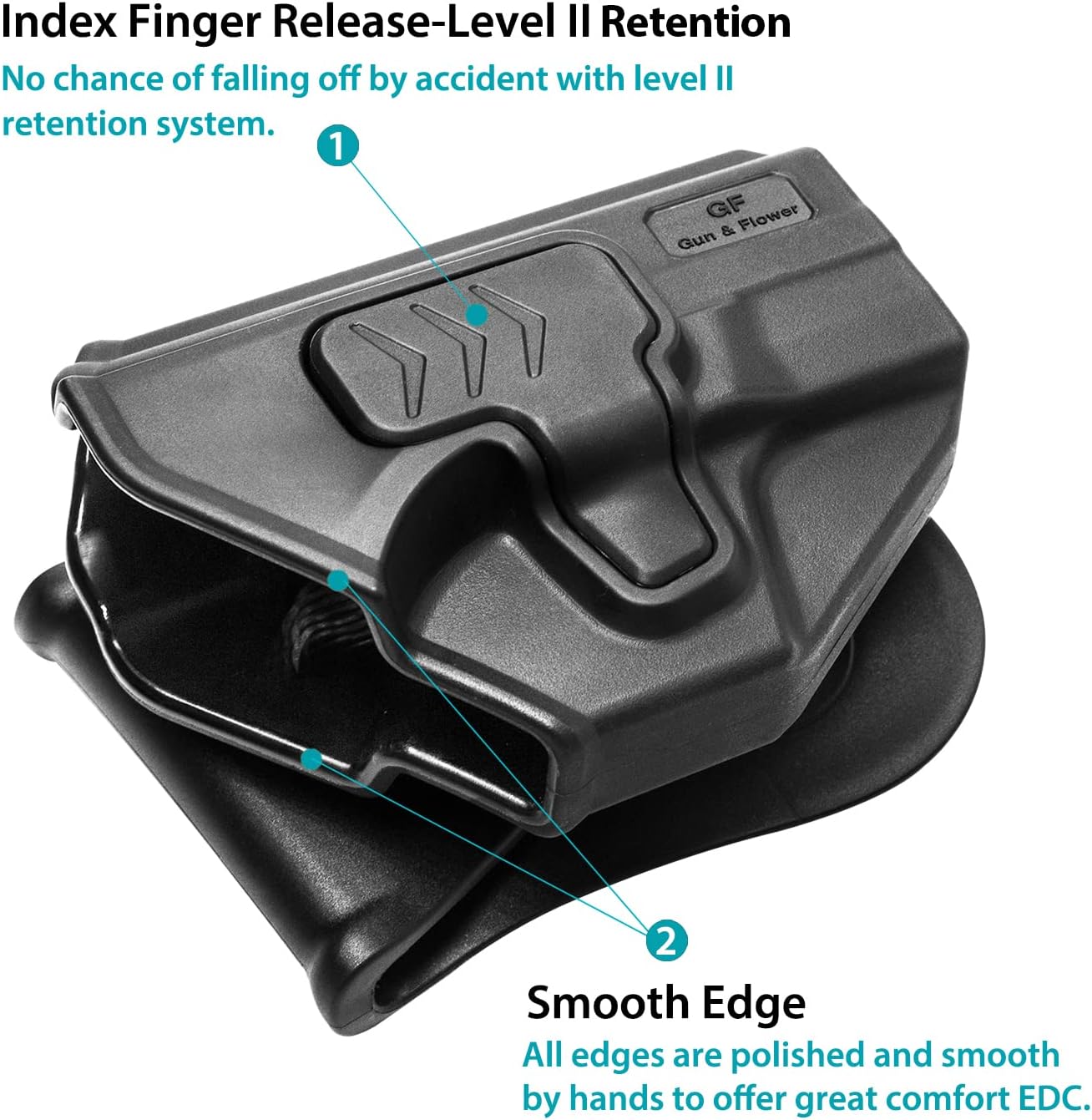 Funda M&P Shield de 0.354 in, funda OWB para mano derecha Smith & Wesson M&P Shield de 0.354 in.40M2.0-3.1 pulgadas. Funda de paleta para cintura