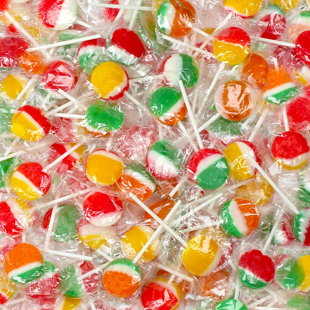 Paletas clásicas  5 libras, aproximadamente 300 piezas  Chupones y paletas para niños  Paletas redondas planas envueltas individualmente  Ventosas