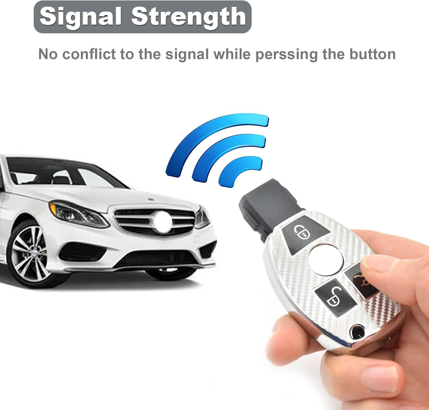 Funda para llavero Mercedes Benz, compatible con llavero Mercedes Benz C E S M CLS CLK G, Size standard