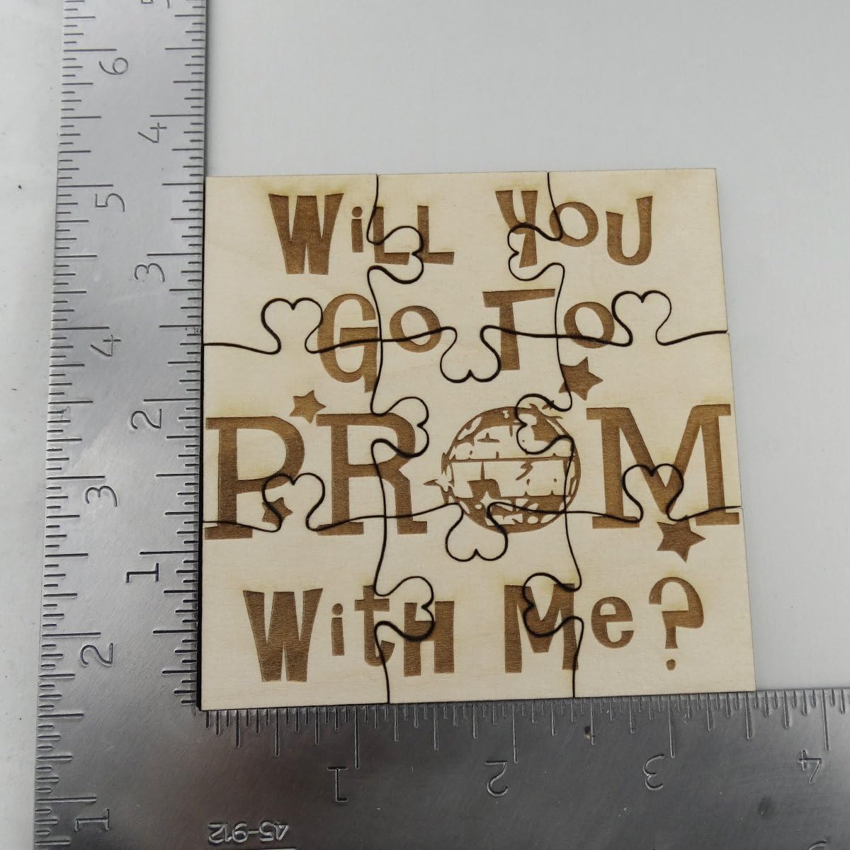 Will You Go to Prom with Me – Rompecabezas cuadrado de 9 piezas de madera de tilo, propuesta