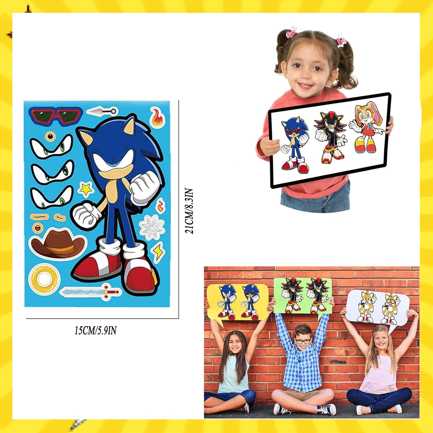 Anwaterfar 110 Pcs Birthday Party Supplies for Kids, Cartoon Themed Party Favors with Goodie Bags,Keychain,Stampers,Stickers,Birthday Carnival