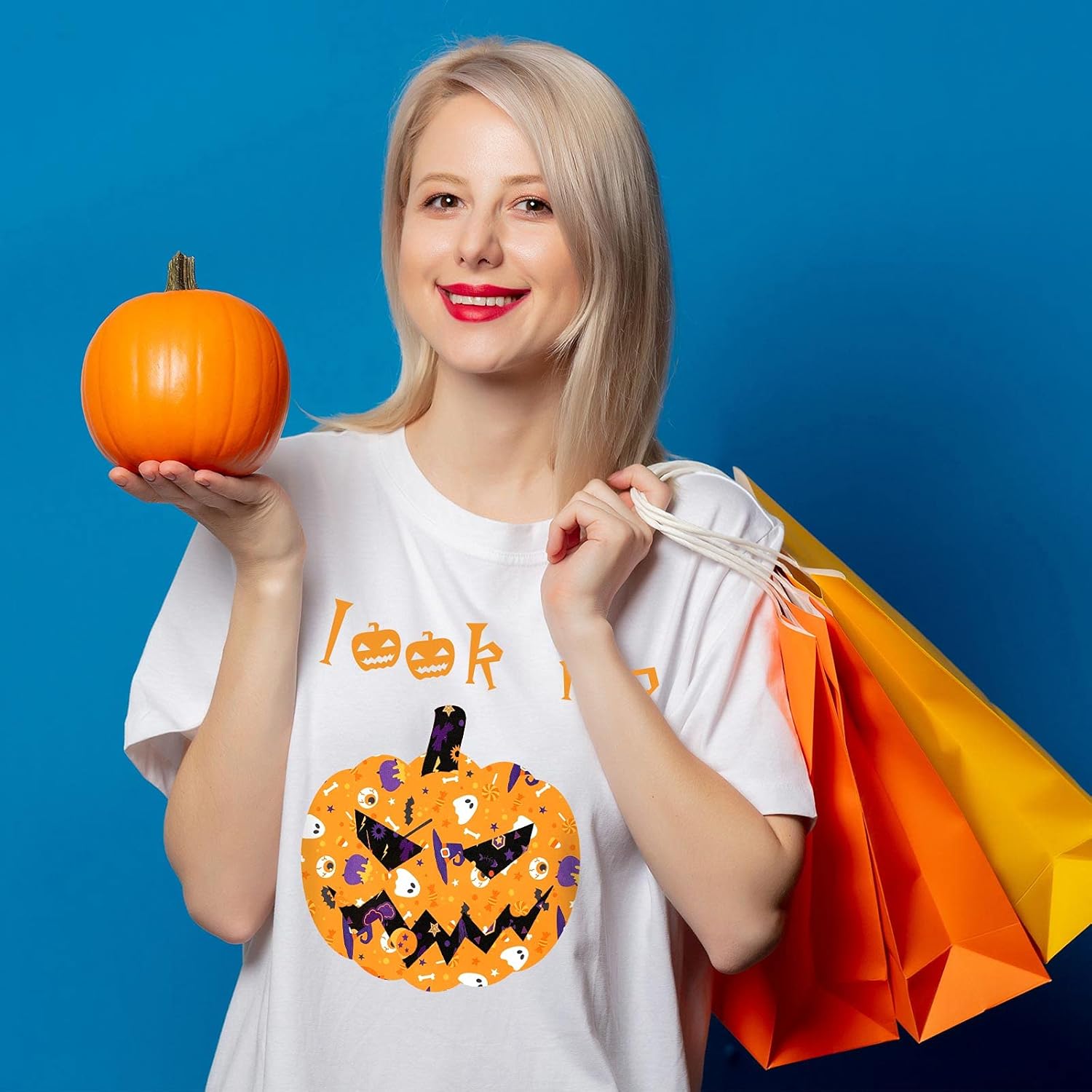8 hojas de vinilo de transferencia de calor de Halloween con purpurina HTV de 9.8 x 12 pulgadas, vinilo para planchar de otoño naranja, calabaza,