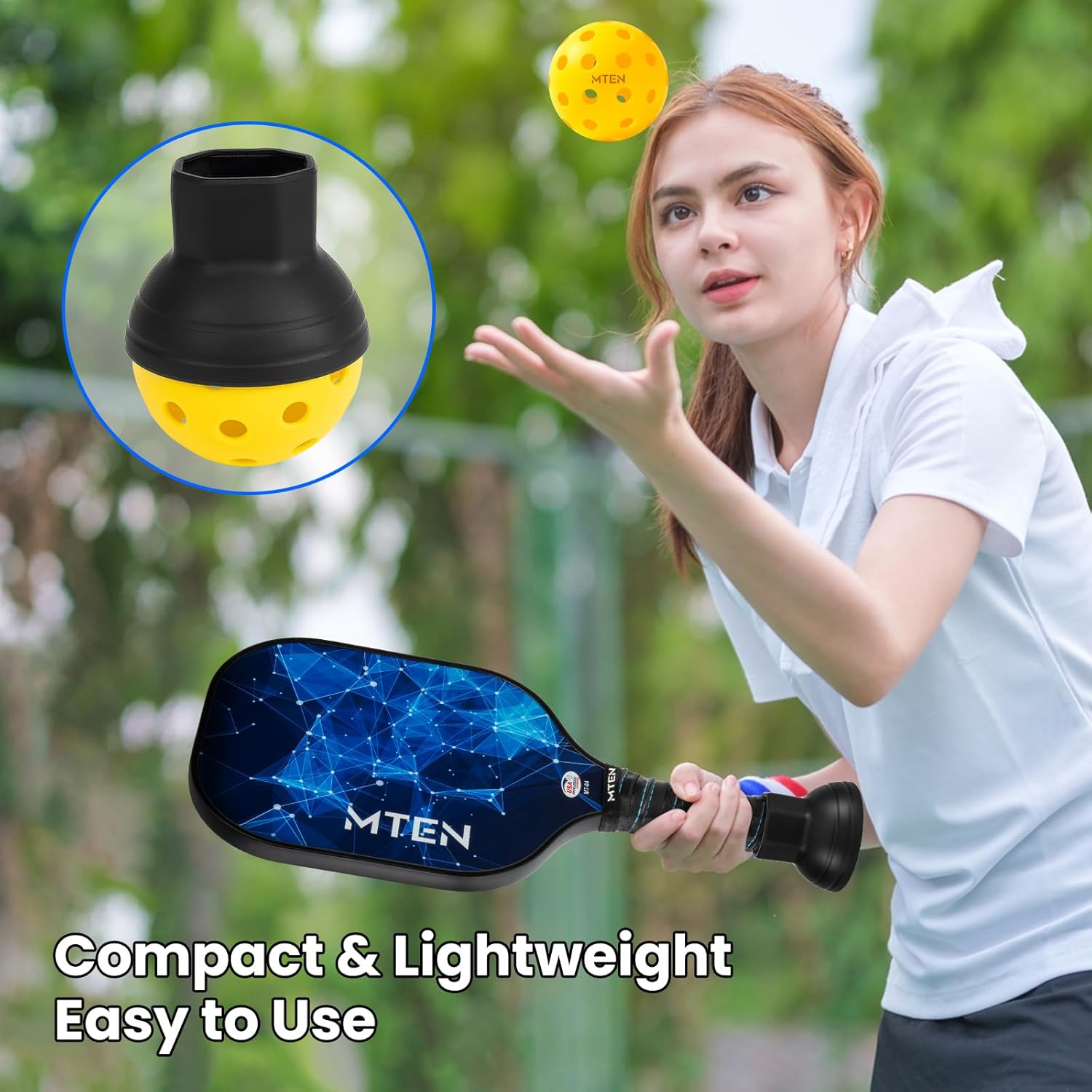 Pickleball Ball Retriever – Recogedor superior de pickleball de silicona, fácil de fijar a las palas de pickleball, el mejor accesorio y regalo,