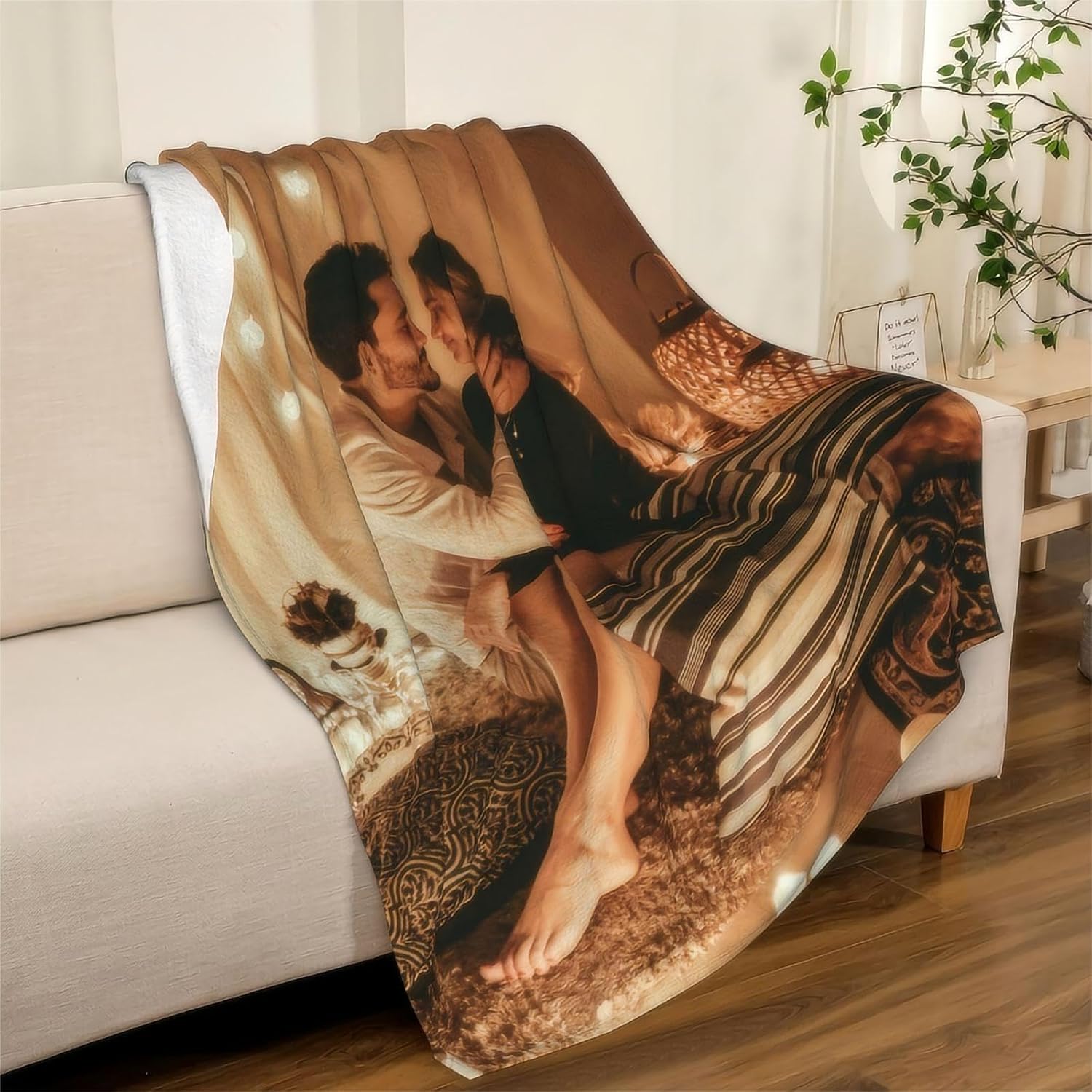 WNNNS Manta personalizada con 1 foto personalizada para San Valentín, cumpleaños, regalos personalizados para el día de San Valentín para pareja,
