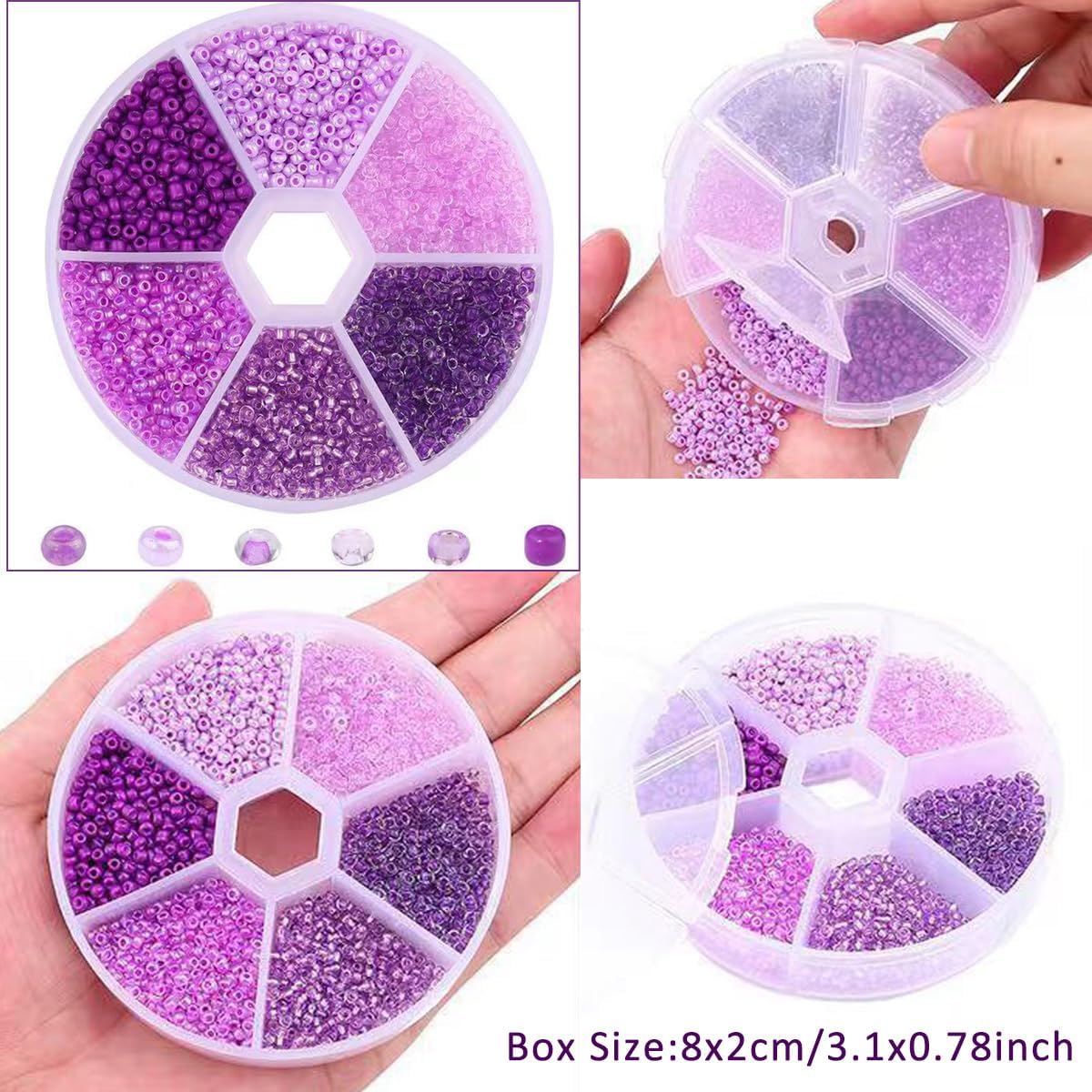 1 caja de 3900 cuentas de semillas de vidrio de color mixto de 0.079 pulgadas, espaciador redondo pequeño, cuentas checas sueltas para hacer joyas,