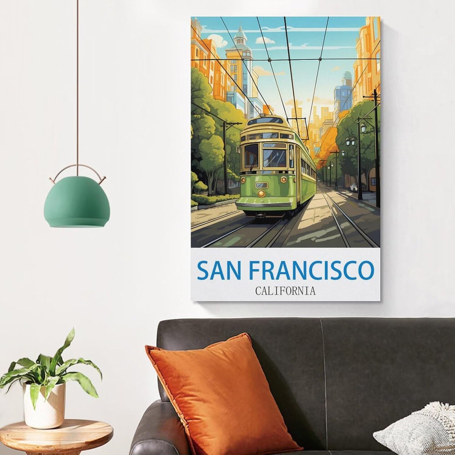 Pósteres de viaje vintage de San Francisco de 12 x 18 pulgadas (11.8 x 17.7 in), pintura en lienzo, arte de pared, decoración de pared, impresiones