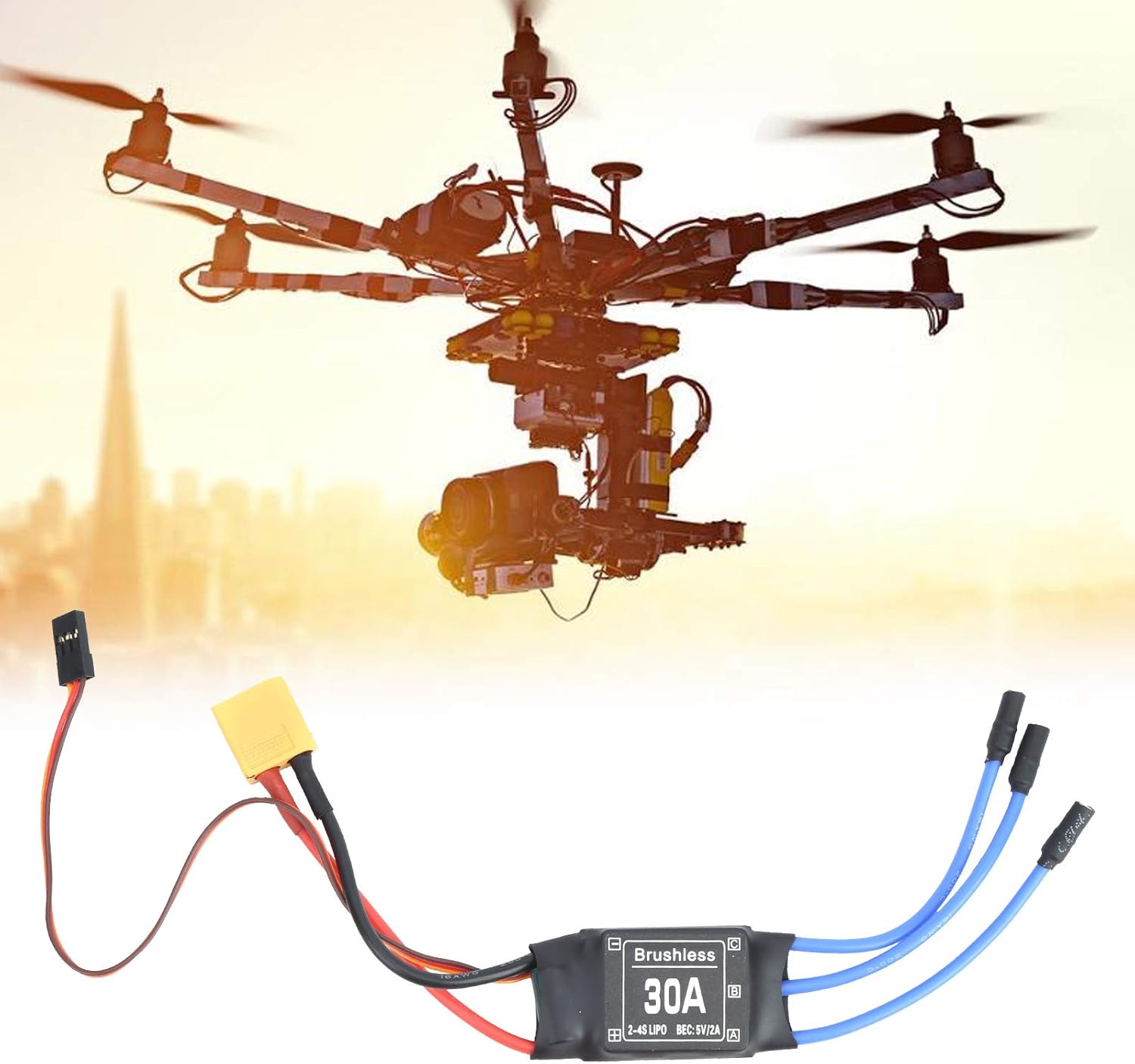 TOPINCN RC Aircraft Speed Controller, Aircraft Brushless ESC for RC Remote Control Drone Helicopter FPV Electric Speed Controllers