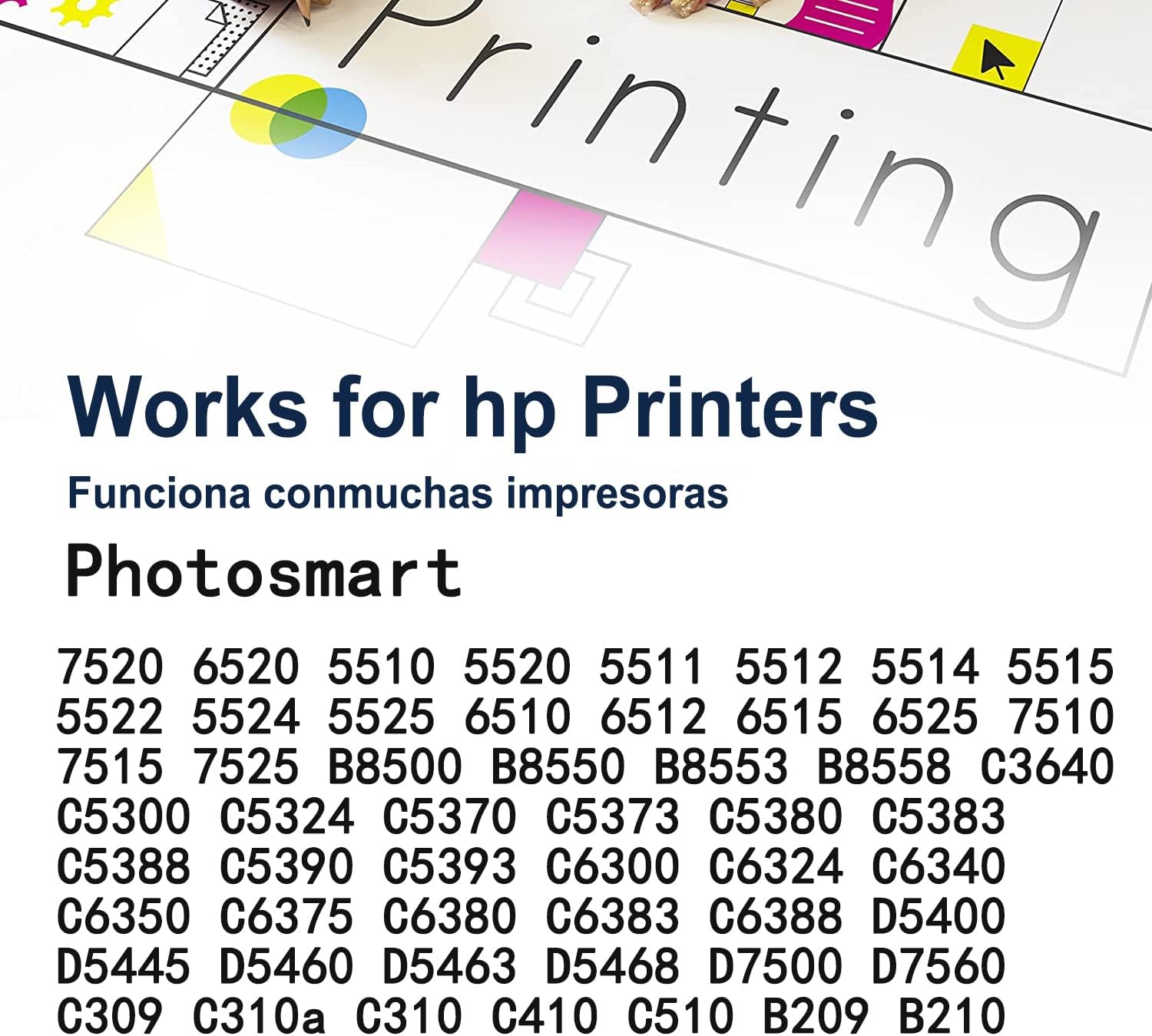 10 cartuchos de tinta para HP 564 compatibles con HP Photosmart 5520 6520 7520 5510 6510 7510 7525 B8550 C6380 D7560 Premium C309A C410 Officejet