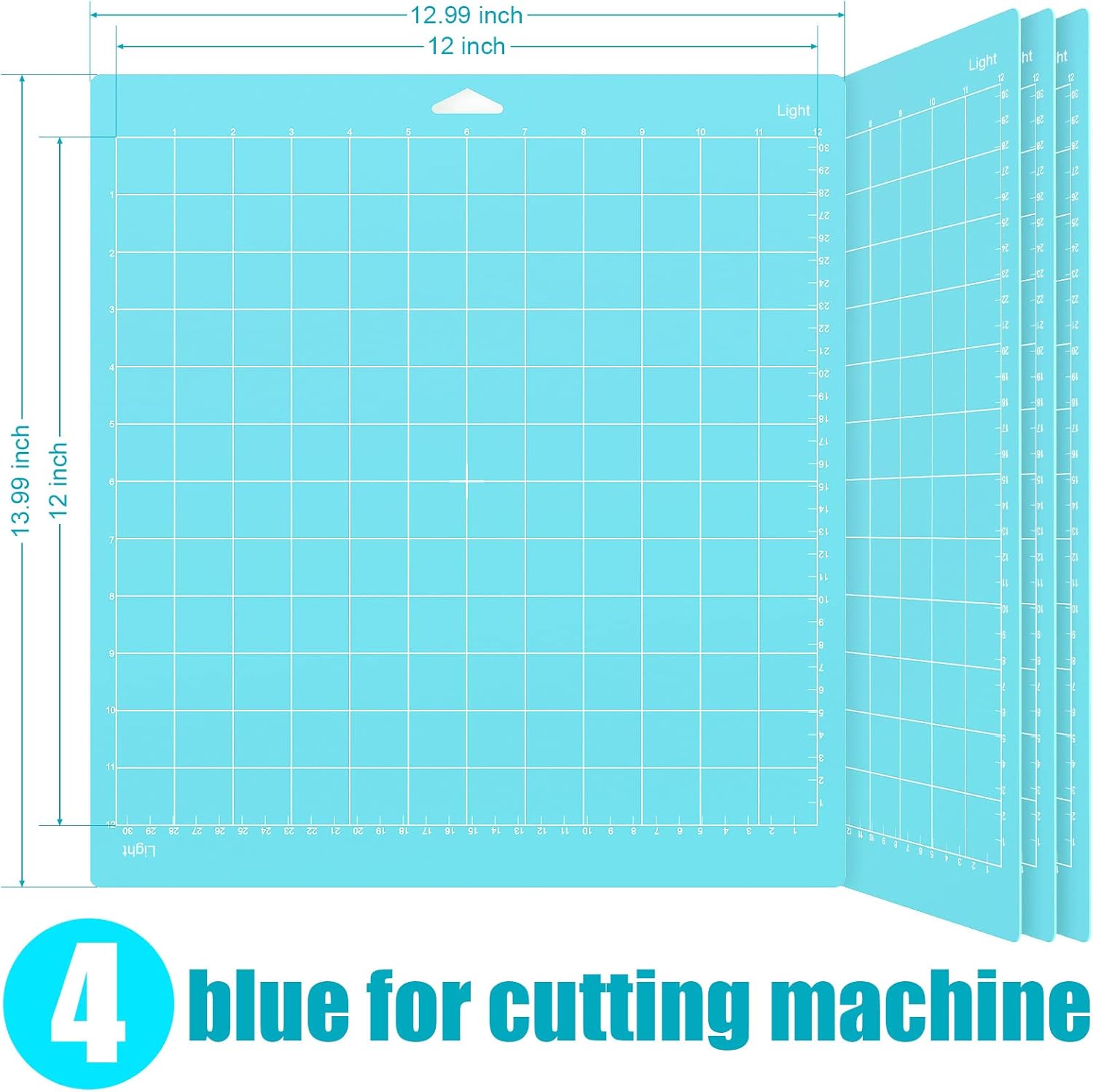 Alfombrilla de corte para Cricut Paquete de 4 accesorios y suministros de repuesto ligero, almohadillas de corte azul, tarjetas de cricket para