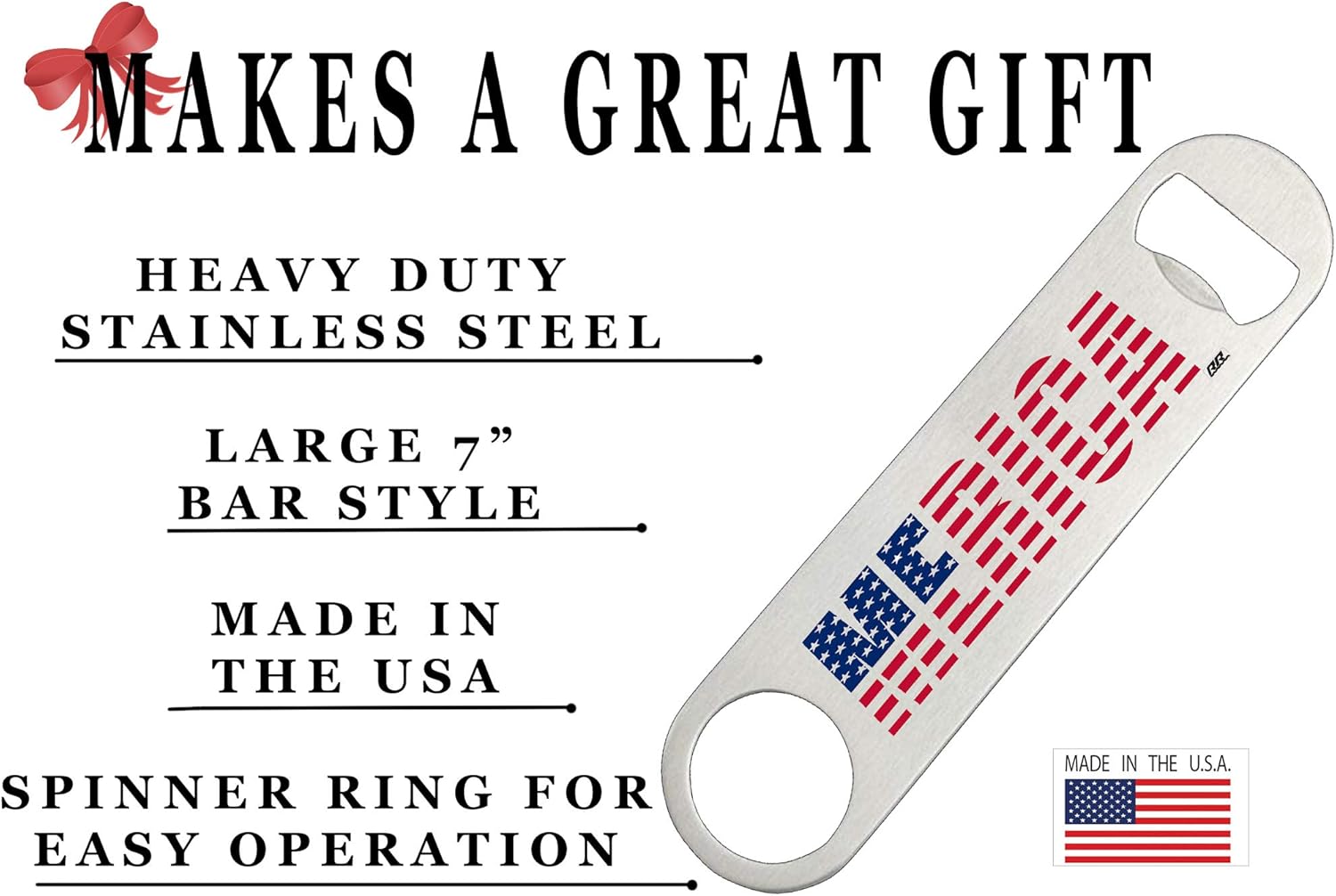 Divertido Abrebotellas con la bandera de Estados Unidos de Mérica, regalo resistente, patriótico, Estados Unidos de América, Estados Unidos