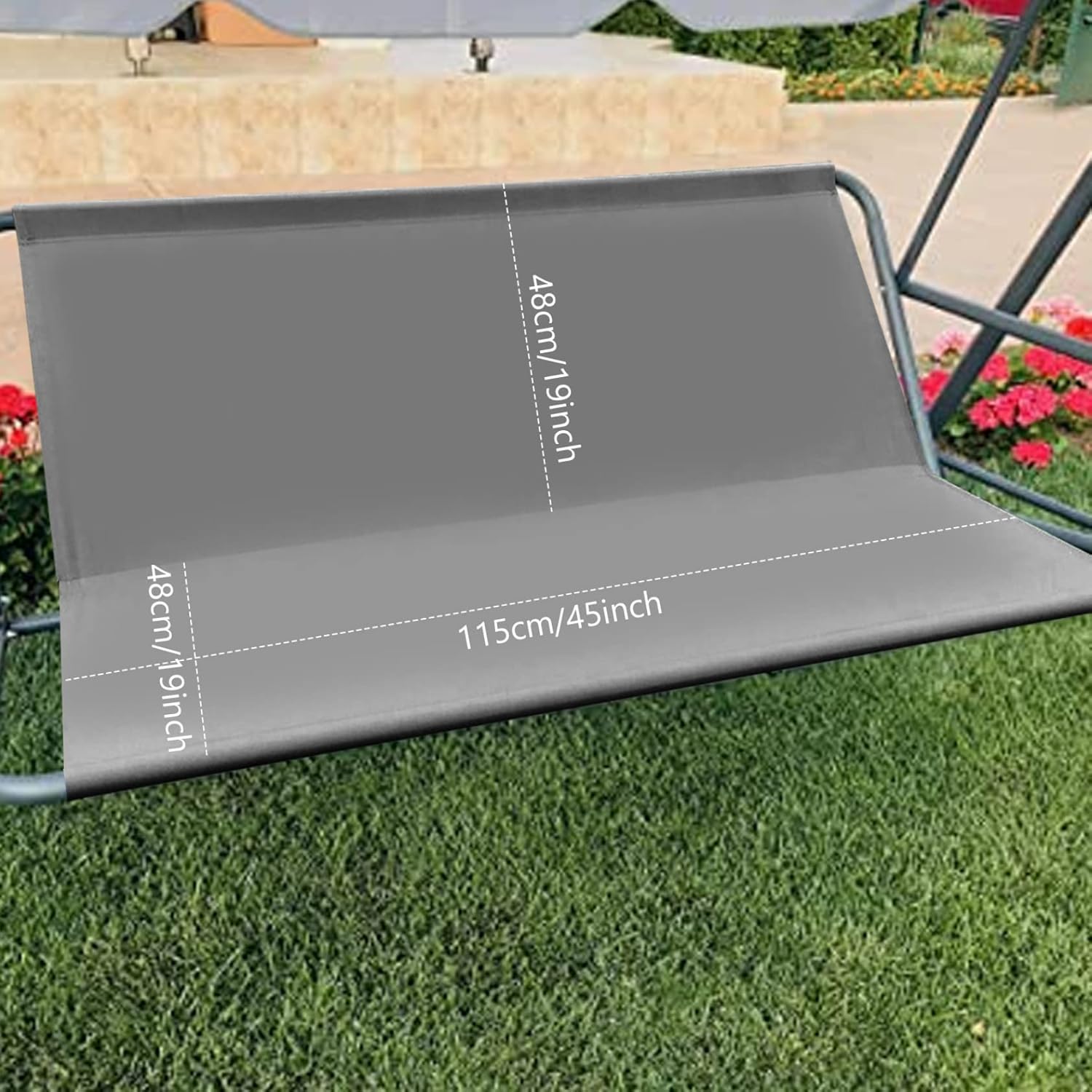 KUYYFDS Funda de repuesto para asiento de columpio, funda de asiento de columpio de jardín, impermeable, 45 x 19 x 19 pulgadas, apta para sillas de