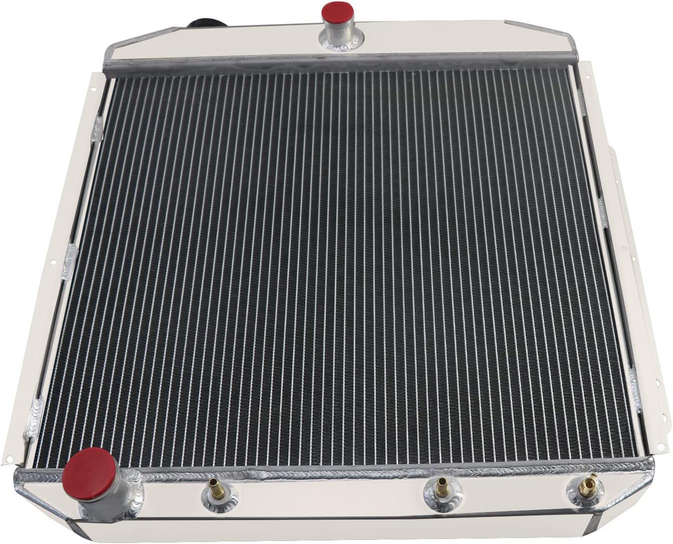 Radiador de núcleo de aluminio compatible con Ford F100 F250 F350 Pickup Truck 1954 1955 L6 V8, radiador de carreras de 4 filas radiador de