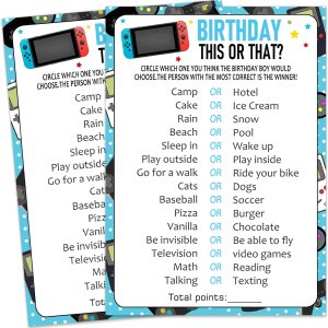 Juego de tarjetas de juego de cumpleaños de 20 años, consola de juegos de actividades para fiesta de cumpleaños de niños, actividades e ideas, para Juego de tarjetas de juego de cumpleaños de 20 años, consola de juegos de actividades para fiesta de cumpleaños de niños, actividades e ideas, para