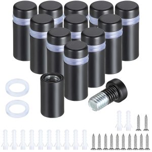 Sumnacon 12 soportes de acero inoxidable de 12 x 1 pulgada, soportes de pared resistentes para marco de fotos acrílico de vidrio, tornillo de Sumnacon 12 soportes de acero inoxidable de 12 x 1 pulgada, soportes de pared resistentes para marco de fotos acrílico de vidrio, tornillo de