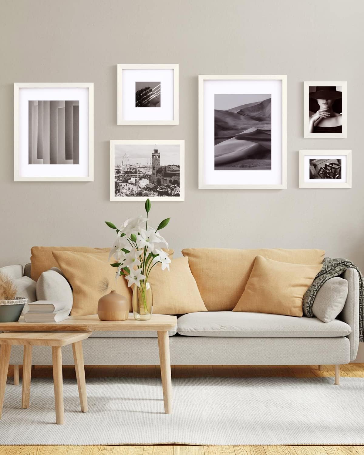 Egofine Portarretratos de 11 x 14 de madera maciza con plexiglás, para exhibir fotos de 5 x 78 x 10 pulgadas con paspartú o de 11 x 14 pulgadas sin