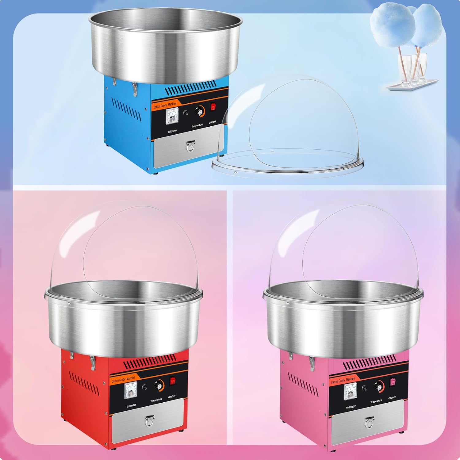 20 pulgadas comercial algodón caramelo máquina cubierta burbuja escudo cubierta cubierta cubierta cúpula para el dispositivo fabricante de hilo de