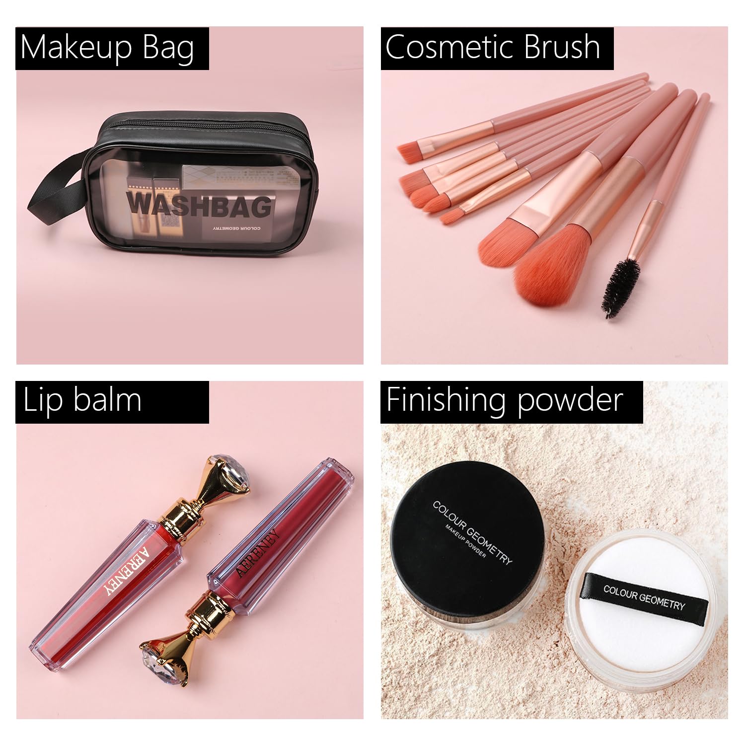 Kit de maquillaje todo en uno para mujer, incluye bolsa de maquillaje de viaje, juego de brochas de maquillaje, paleta de sombra de ojos, brillo de