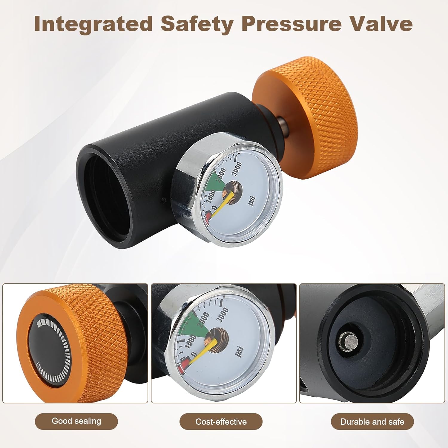 Pilipane Kit de conector de adaptador de recarga de tanque de CO2, adaptador de CO2 para fabricante de agua de corriente de soda con manómetro de