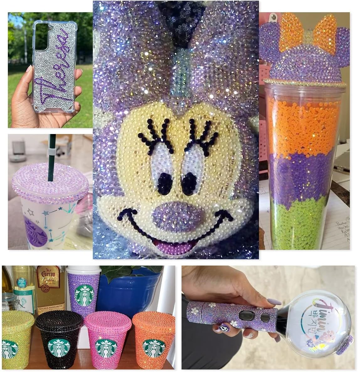 qiipii 3060 diamantes de imitación de resina AB violeta para manualidades, color morado claro AB con parte trasera plana, diamantes de imitación de