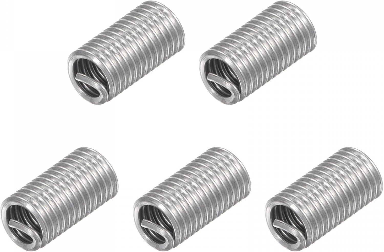 uxcell Insertos de rosca de alambre 14-20 UNC 3.0D 304 de acero inoxidable, tipo helicoidal, tornillo de reparación, manguito roscado, funda de