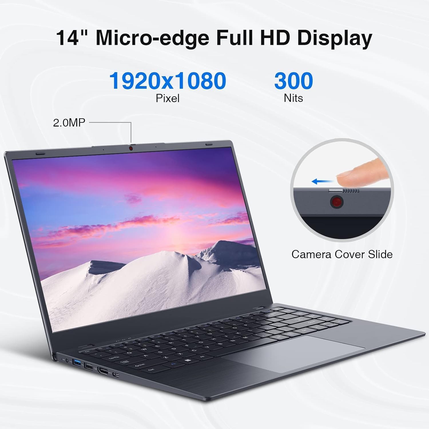 BiTECOOL Computadora portátil, 12 GB RAM 256 GB NVMe SSD, Intel N5095 Quad Core (hasta 2.9 GHz), pantalla FHD IPS de 14 pulgadas, portátil Windows