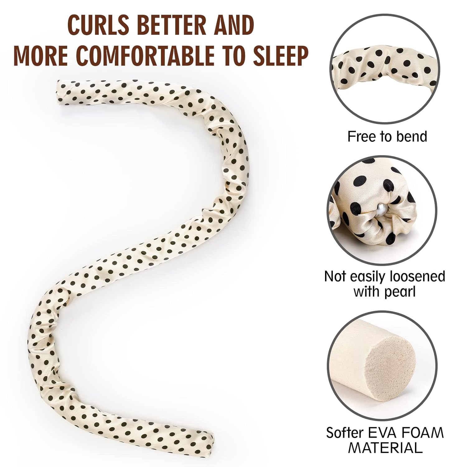 IENIN – Diadema de barra rizadora sin calor, rodillos para dormir en rizos con pinzas para el cabello, rizadores de pelo durante la noche,