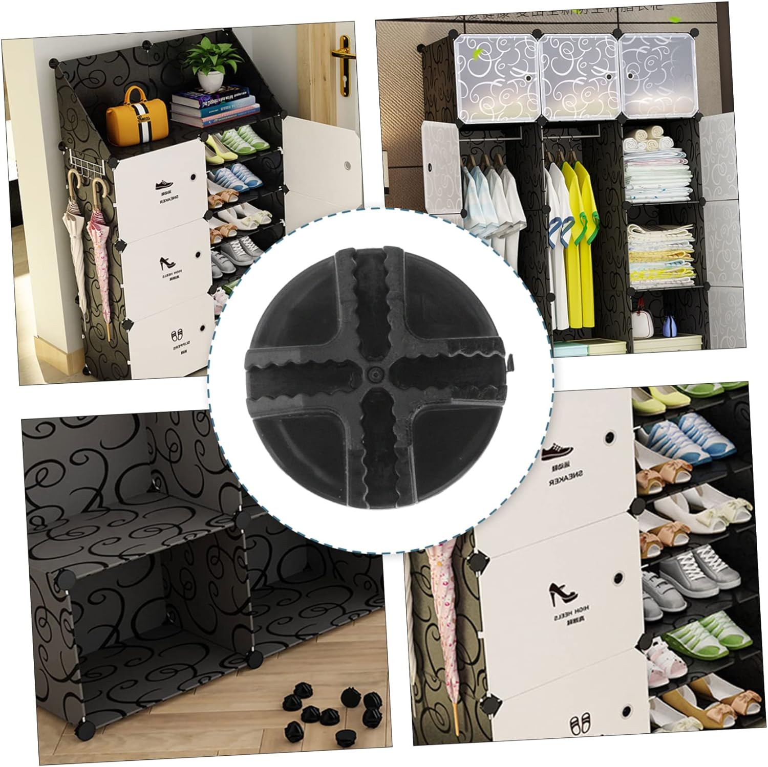 VICASKY 20 piezas de estante de gabinete, rejilla de cubo, organizador de conectores C y C, zapatero para armario, clips de estante de alambre,