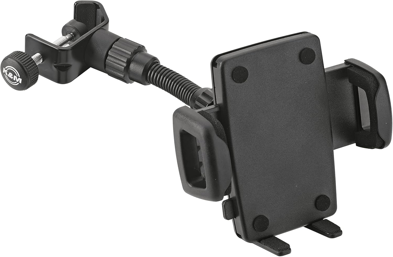 K&M 19747 Soporte para teléfono inteligente Negro Plástico 360  Rotatorio Flexible Mandíbulas de sujeción para trípode, escritorio, etc