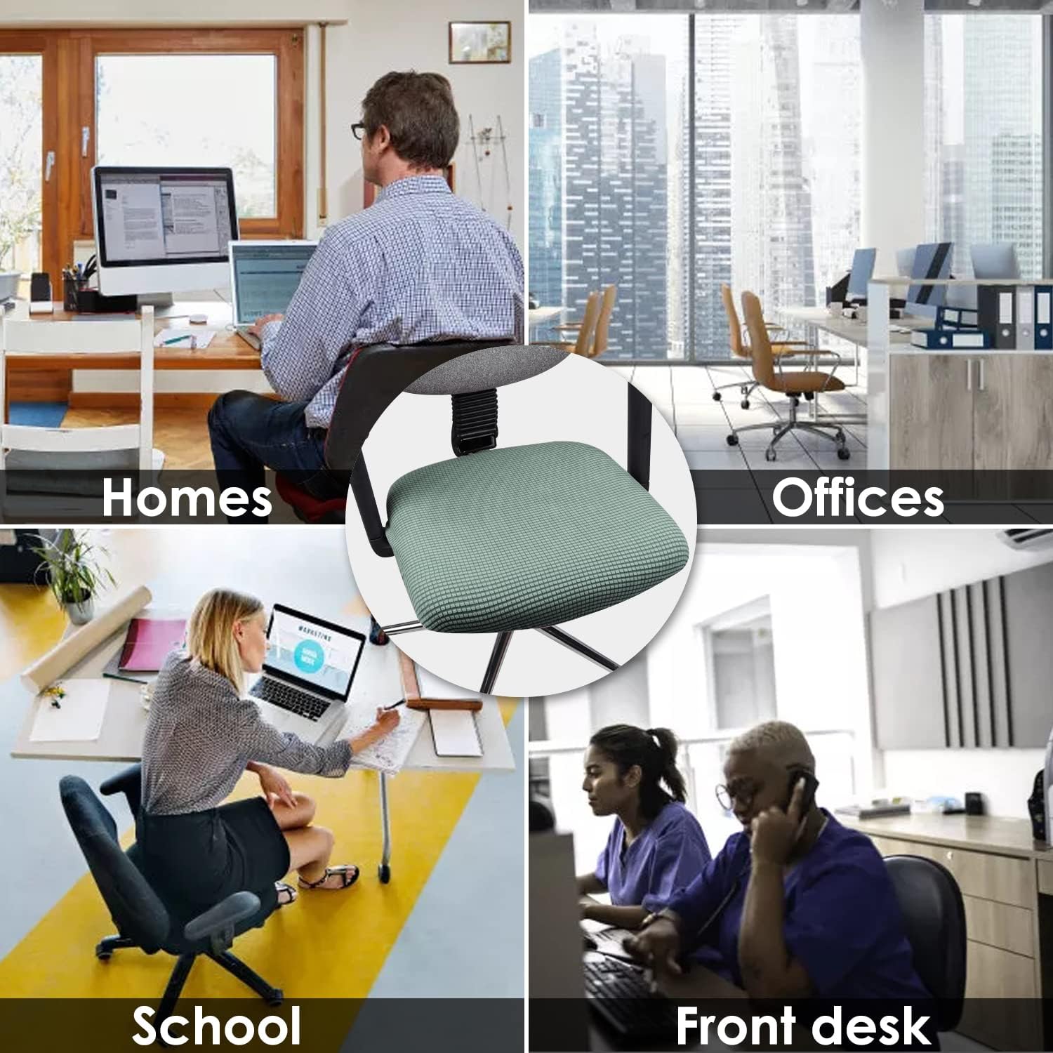 Funda de elastano elástica para asiento de silla, extraíble y lavable, funda protectora para silla de comedor, oficina, hotel, banquete, boda,
