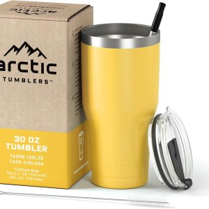 Arctic Tumblers Vaso con aislamiento solar toscano de 30 onzas con popote y limpiador, mantiene la temperatura hasta 24 horas, tapa a prueba de Arctic Tumblers Vaso con aislamiento solar toscano de 30 onzas con popote y limpiador, mantiene la temperatura hasta 24 horas, tapa a prueba de