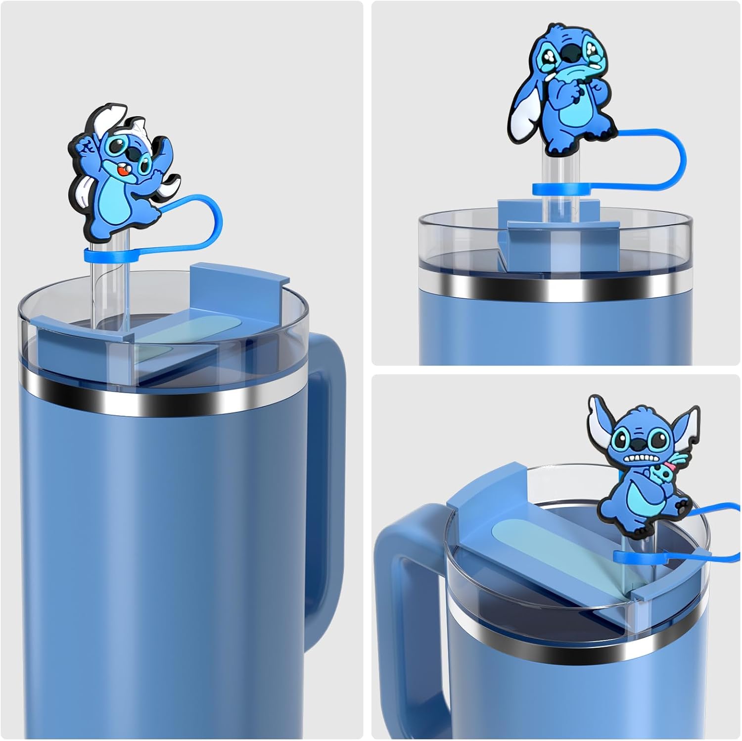 Stanley – Tapa de paja de 0.394 in, 5 tapas de paja para vaso Stanley de 30 onzas y 40 onzas, divertidas cubiertas reutilizables de punta de popote