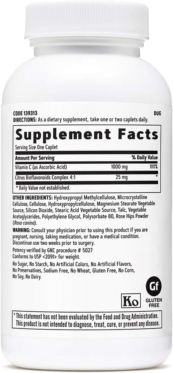 GNC Vitamina C 1000 mg, comprimidos, 90 ea