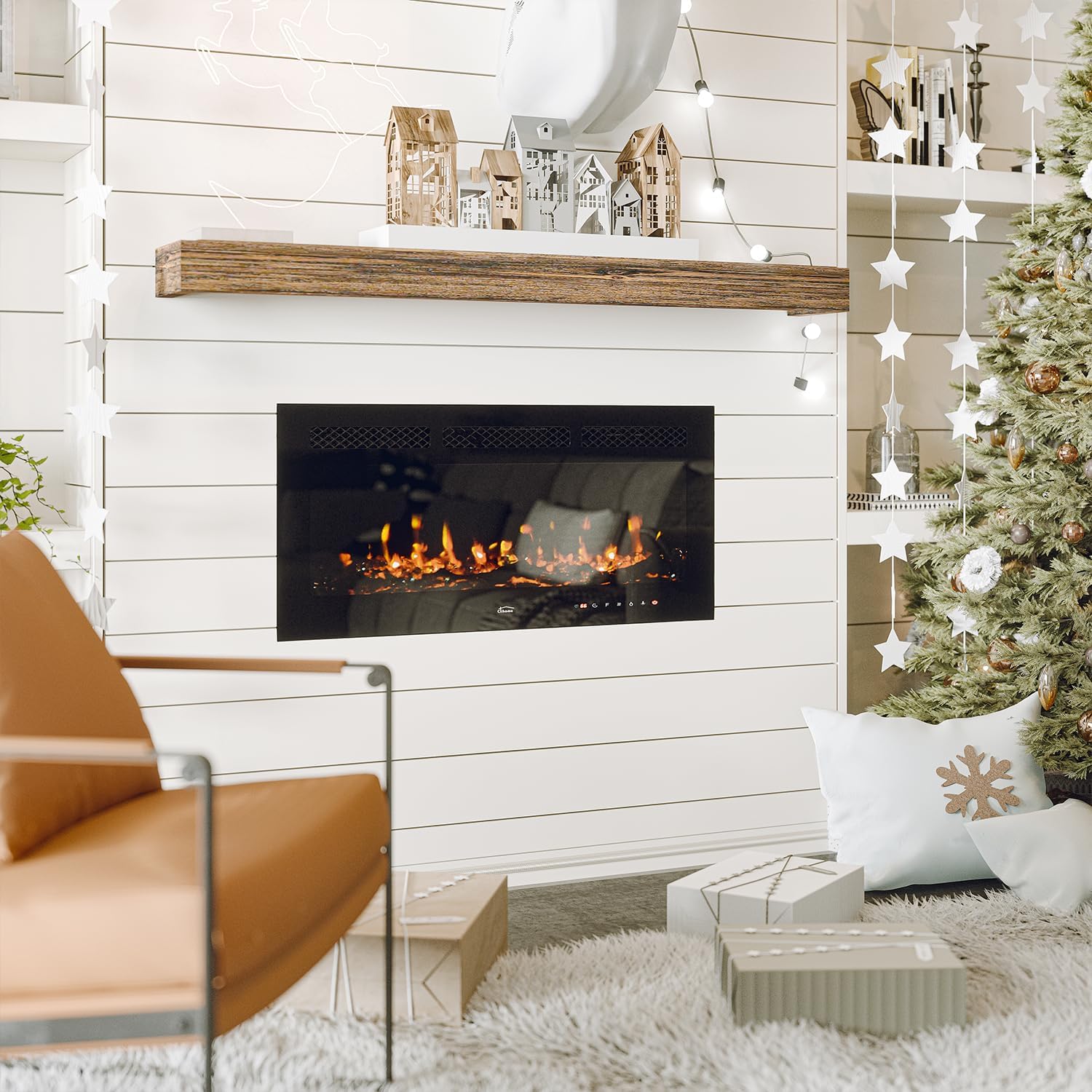 Chimenea eléctrica de 36 pulgadas, para chimenea eléctrica, calentador de chimenea eléctrica, decoración de chimenea, calentador de chimenea con