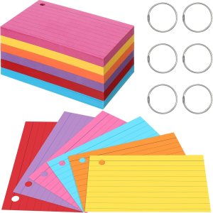 Epakh 300 tarjetas de índice de 180 GSM de grosor con anillos, tarjetas de índice perforadas, tarjetas de índice en un anillo para estudiar tarjetas Epakh 300 tarjetas de índice de 180 GSM de grosor con anillos, tarjetas de índice perforadas, tarjetas de índice en un anillo para estudiar tarjetas
