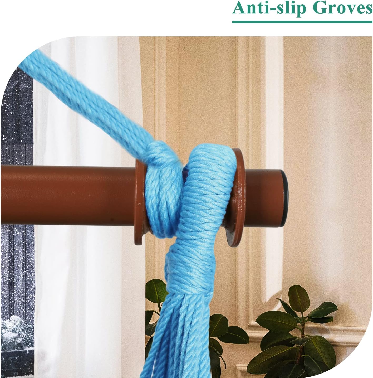 Silla hamaca caribeña mejorada con barra de metal desmontable, hamaca grande, silla colgante de cuerda XL para interiores y exteriores, capacidad de
