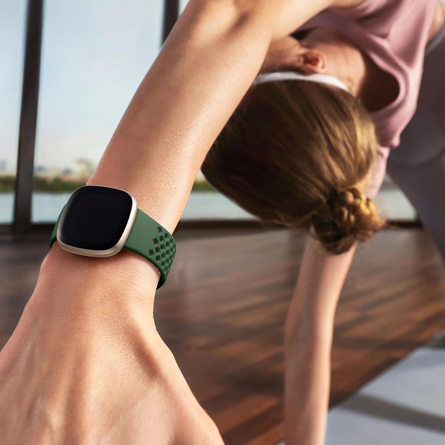 Getino Correa deportiva compatible con Fitbit Versa 4Versa 3 y Fitbit SenseSense 2 correas para mujeres y hombres, correa impermeable de repuesto