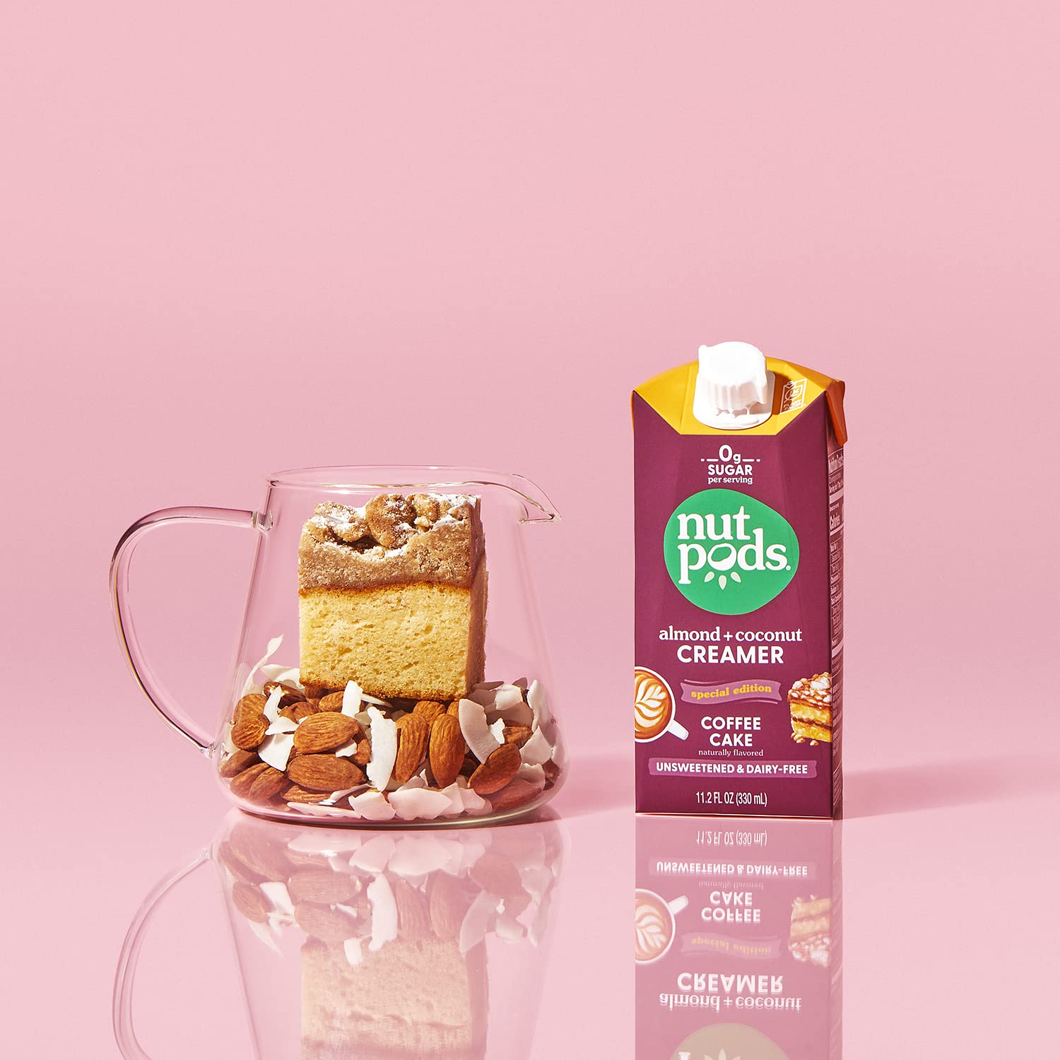 nutpods Crema para pastel de café sin azúcar, sin lácteos, hecha de almendras y cocos, Whole30, Keto, sin gluten, sin OMG, vegano, Kosher (paquete