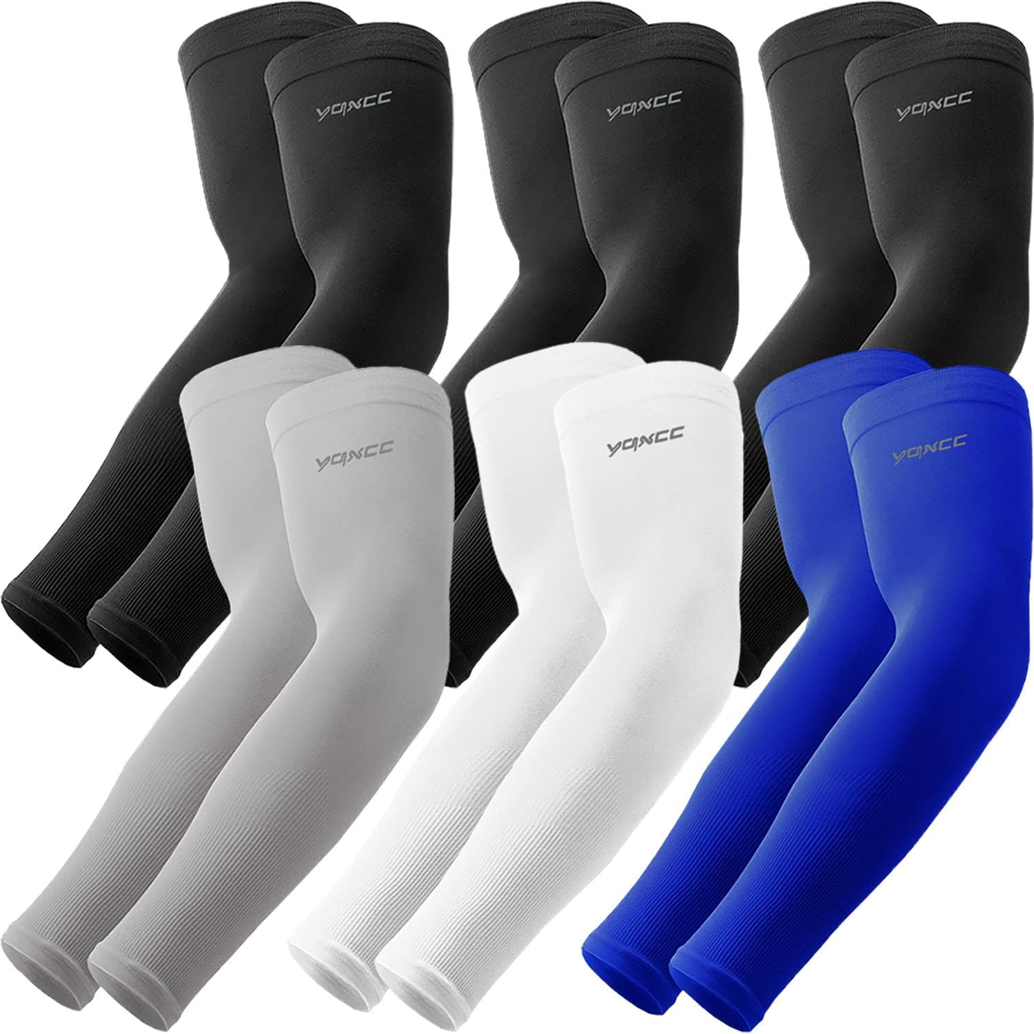 YQXCC 6 pares de mangas de brazo para hombres y mujeres  cubierta de tatuaje  UPF 50 deportes manga de enfriamiento para baloncesto, golf, fútbol