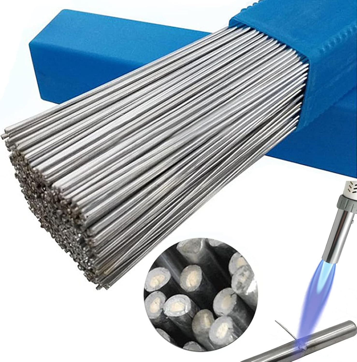 Alambre de soldadura universal de metal de 1.6 mma, alambre de soldadura de núcleo de fundente, solución de fusión fácil de baja temperatura,