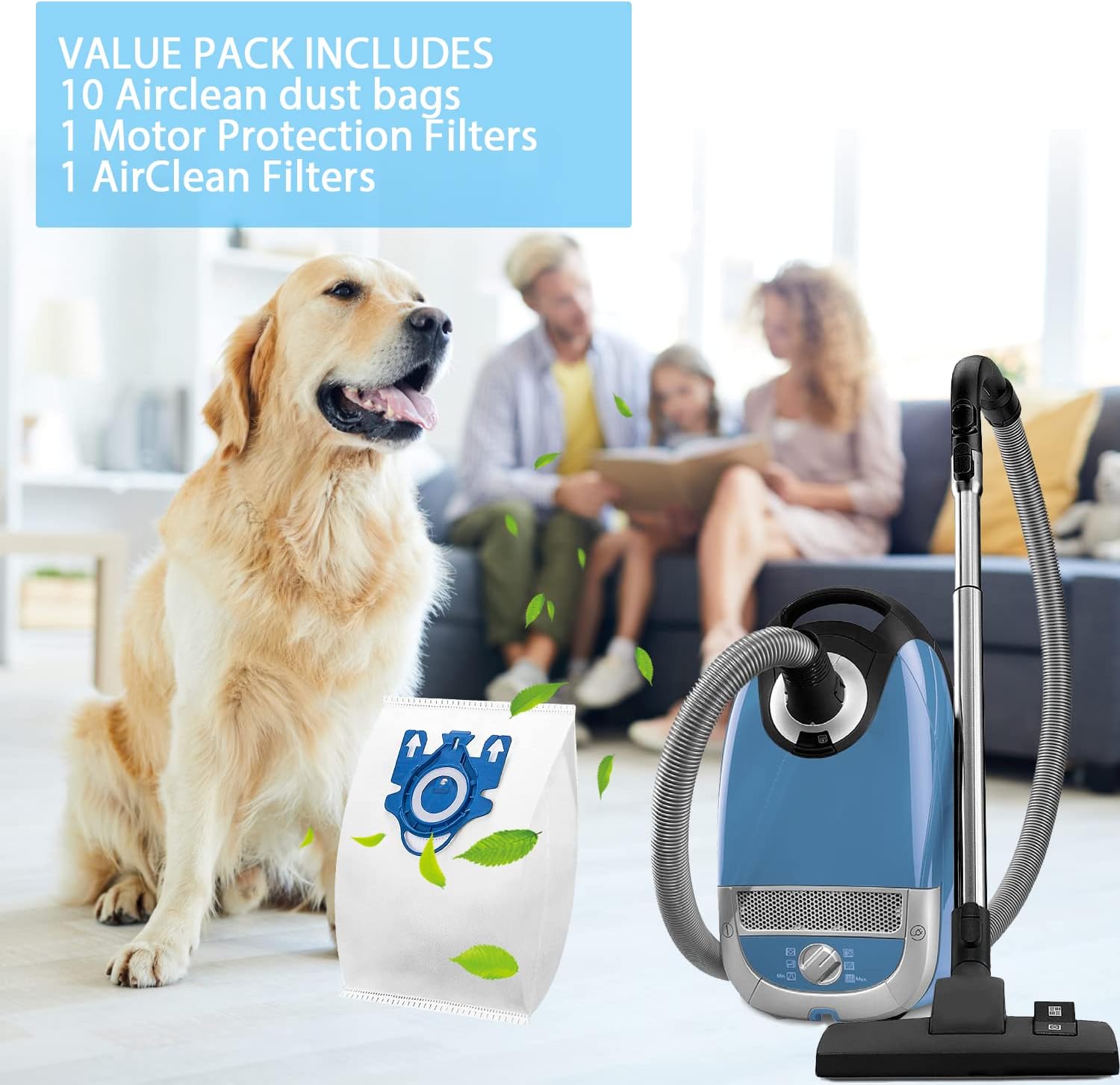 Paquete de 10 bolsas AirClean de eficiencia 3D de repuesto para aspiradora Miele GN Bolsa de polvo para aspiradora Classic C1 completa C1C2C3 S227