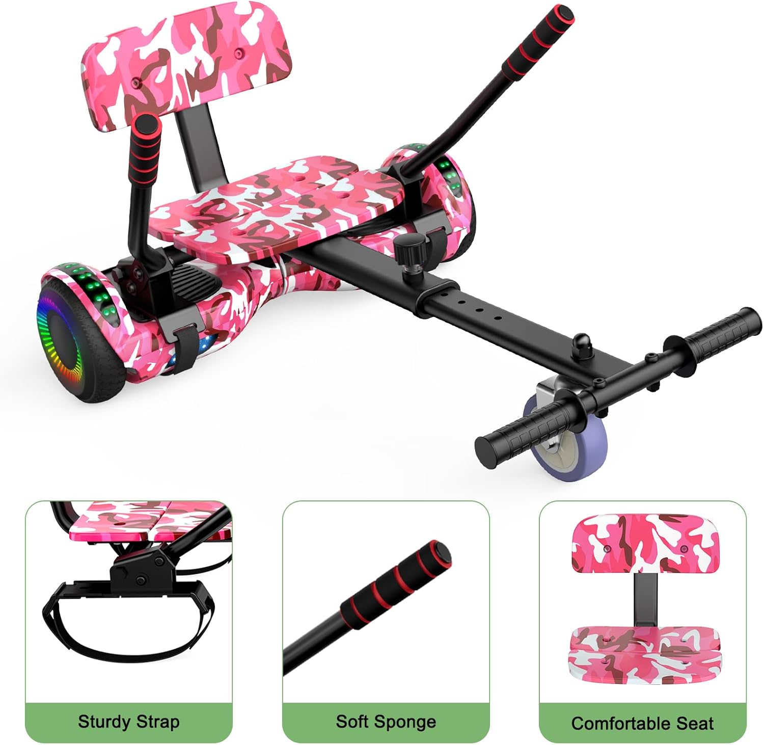 Hoverboard para niños de dos ruedas con auto equilibrio, hoverboard con luces LED  UL 2272 certificado