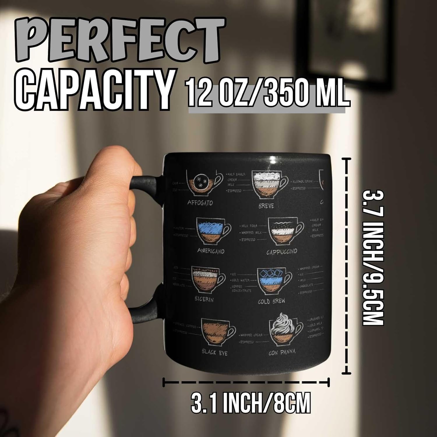 Onebttl Divertidos regalos de café para mujeres, hombres, taza de café mágica sensible al calor de 12 onzas para amigos, amantes del café,