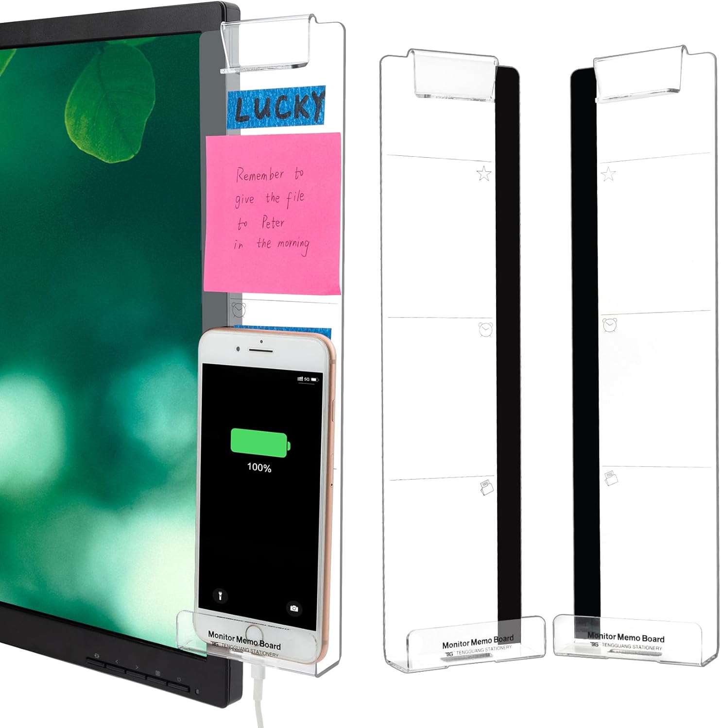 Accesorios de escritorio de oficina, monitor de computadora, tablero de notas, tablero de mensajes multifunción, soporte para notas adhesivas para